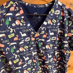 Dog scrub top v-neck